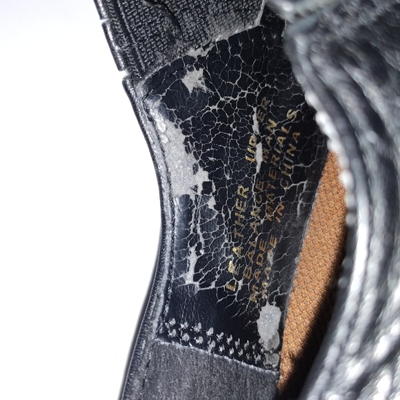 Road Wolf Black Low Leather Cowboy Western Ankle Booties With Silver Accents 6.5 - Picture 9 of 10